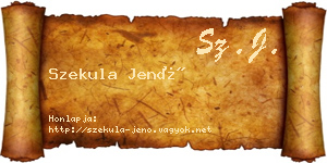 Szekula Jenő névjegykártya