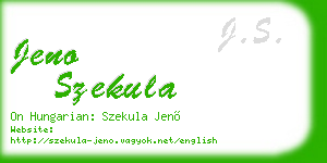 jeno szekula business card
